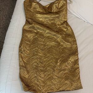 J.Crew:  Gold Strapless Glam